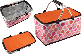 Термосумка СВ-7046-1 30л складная,алюм,каркас (Горошек) (1/20) ECOS