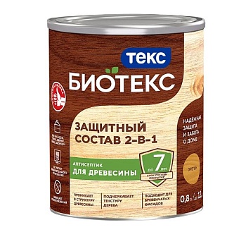 Пропитка антисептик Биотекс 2 в 1 бесцветный 0,8л возможна колеровка