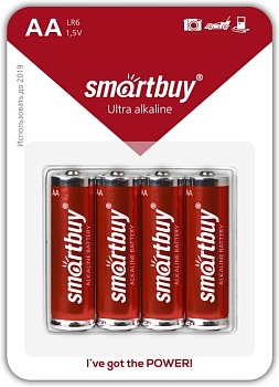 Батарейка алкалиновая Smartbuy LR6/4B (48/480)  (SBBA-2A04B)