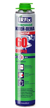 Пена-клей пистолетная универсальная IRFix 60 секунд 800мл (12)