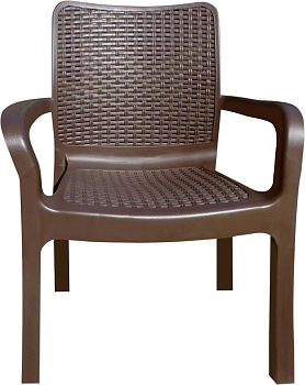 Стул пластиковый "RATTAN" (горький шоколад) ING6182ГШК