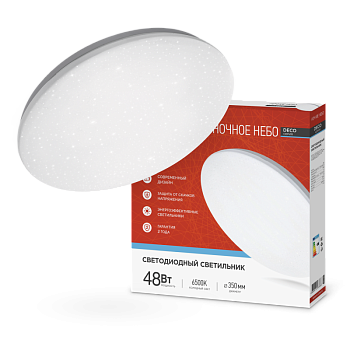 Светильник светодиодный Deco 12Вт 230В 6500К 3120лм 380х55мм Ночное небо IN Home