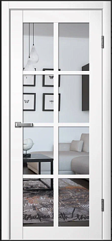 Дверное полотно LA STELLA 271 Эмалит белый матовое стекло 800*2000 