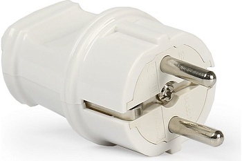 Вилка прямая с/з белая 16А 250В Smartbuy (SBE-16-P01-w)