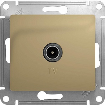 Механизм розетки Schneider Glossa ТV 1-ая оконечная титан