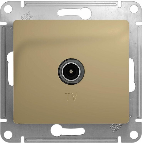 Механизм розетки Schneider Glossa ТV 1-ая оконечная титан