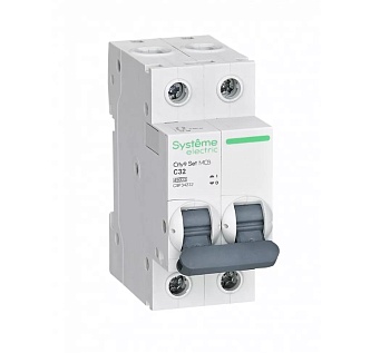 Выключатель автоматический модульный 2п C 32А 4.5кА City9 Set 230В SE C9F34232