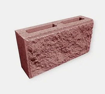 Блок фактурный красный 390х190х188 (90шт)