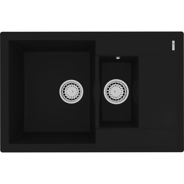 Мойка кухонная Lemark RAMZA 760 антрацит кварцгранит арт. 9910037 с перел.,крепеж. и сифоном в комп
