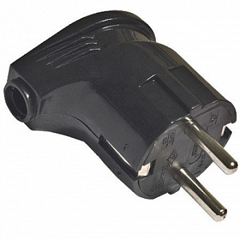 Вилка угловая с/з черная 16А 250В Smartbuy (SBE-16-P02-b)