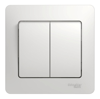 Выключатель 2-кл. СП Glossa 10А IP20 в сборе белый SchE GSL000152