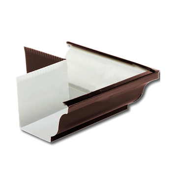 Угол желоба наружный 120х86 коричневый RAL 8017