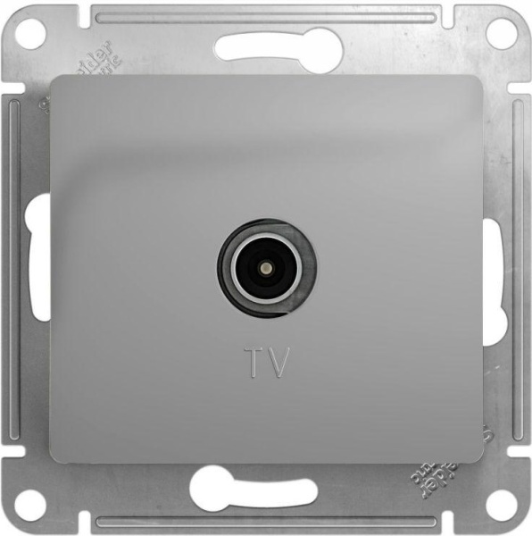 Механизм розетки Schneider Glossa ТV 1-м оконечная алюминий