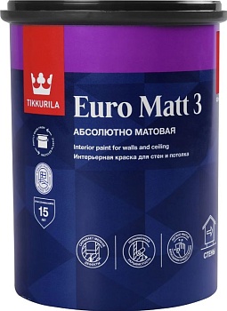 Краска EURO MATT 3 C гл/мат 0,9л TIKKURILA