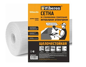 Сетка штукатурная 5*5мм (1м*50м) белая Fiberon