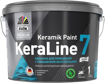 Краска для стен и потолков моющаяся матовая Dufa Premium KeraLine Keramik Paint 7 2,5л (база 3)