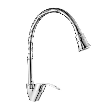 Смеситель DECOROOM DR71022 одноручный для кухни с гибким изливом, хром