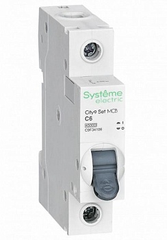 Выключатель автоматический Systeme Electric C6A 1P 4,5kA 230В C9F34106