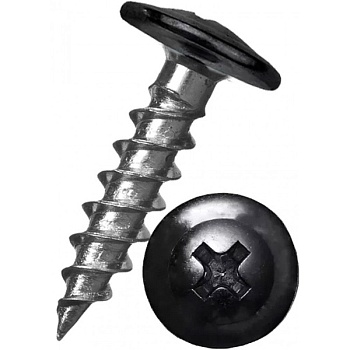 Саморез с прессшайбой 4,2х19 цветной сверло черный 9005 (1000шт/уп)