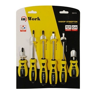 Отвертки InWork 4 шт. (PH1 5х38, РН2 6х100, SL5 5х38, SL6 6х100) 56014