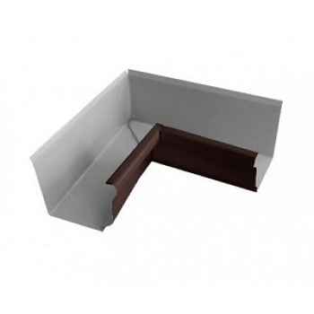 Угол желоба внутренний 120х86 коричневый RAL 8017