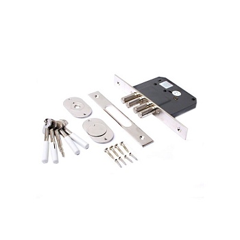 Замок врезной Apecs 99-К-CR, 4 ригеля, под цилиндр (без ручек)