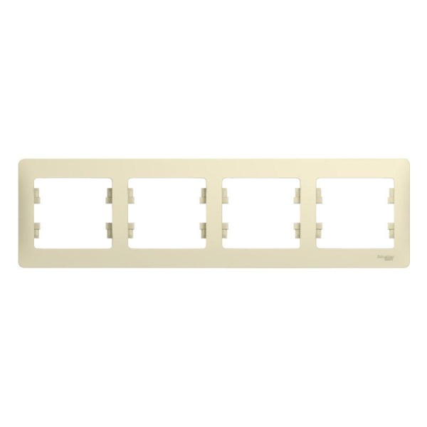 Рамка Schneider Glossa 4 поста бежевый