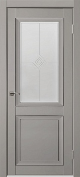 Дверное полотно "Деканто-2" стекло матовое (Barhat Grey NEW) 800-2000мм (витрина)