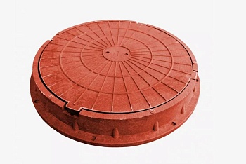 Люк КРУГЛЫЙ малый 460/60 мм (1,5т) КРАСНЫЙ полимерпесчаный