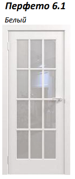 Полотно дверное щитовое ПВДГ Щ Эмаль Перфето ПО-6.1, белый,  800*2000