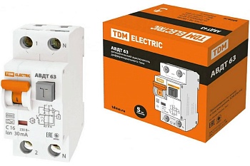 Автомат дифференциальный 63 2Р(1Р+N) C16 30мА 6кА тип А TDM SQ0202-0002