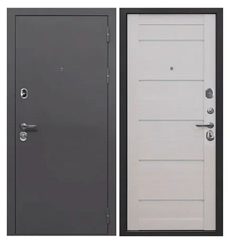 Дверь металлическая 9 см Серебро Лиственница беж Царга NEW 860 правая