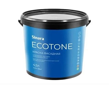 Краска акриловая для фасадов супер белая 4.5л Sinara ECOTONE 
