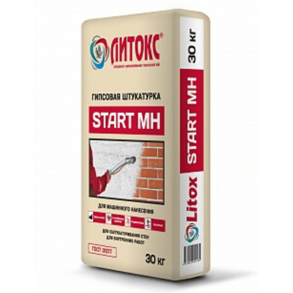 Штукатурка гипсовая ЛИТОКС START МН 30кг(45)