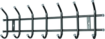 Вешалка настенная 7 крючков 685*215*85мм черная Ника