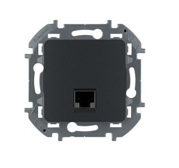 Механизм розетки информационной RJ45 Inspiria CAT.6 UTP антрацит Leg 673833