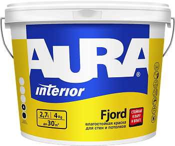 Краска AURA FJORD влагостойкая для стен потолков 2,7л