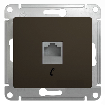 Розетка компьютерная 1-м СП Glossa RJ45 кат.5Е механизм антрацит SE GSL000781K