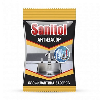 Средство для устранения засоров Антизасор 90г (24) SANITOL