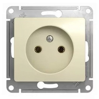 Механизм розетки 1-м СП Glossa 16А IP20 без заземл. бежевый SchE GSL000241