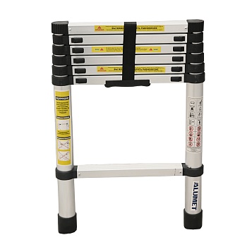 Лестница телескопическая односекционная АЛЮМЕТ TLS 2.0, алюминиевая, 7 ступеней, 2 м 275850