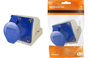 Розетка 123 стационарная 2Р+РЕ 32А 220В IP44 TDM SQ0602-0004