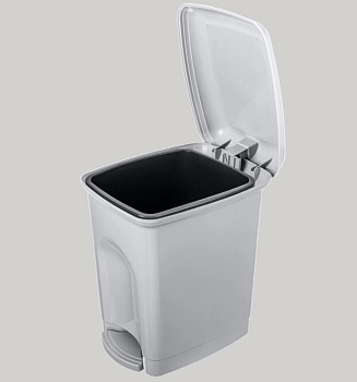 КОНТЕЙНЕР ДЛЯ МУСОРА 7 Л 235*195*280 ММ (СВЕТЛО-СЕРЫЙ) (1/4) "БЫТПЛАСТ"