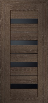 Дверное полотно М28 Мраморный орех/ черное стекло 600*2000 (витрина)
