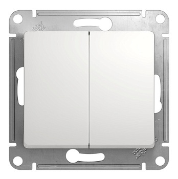Механизм переключателя 2-кл. СП Glossa 10А IP20 белый SchE GSL000165