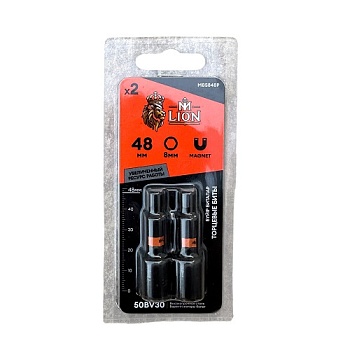 Насадка 8*48 мм для шурупов и болтов с 6-гр.головкой, намагниченная M-LION(2)