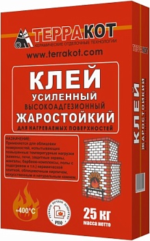 Клей для плитки ТЕРРАКОТ огнестойкий,усиленный (400°С) 25кг(48)