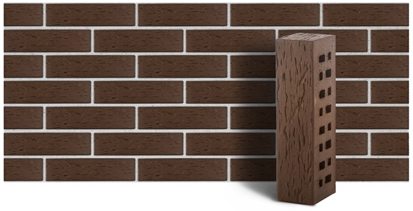 Кирпич клинкерный фасадный ЛСР КОРИЧНЕВЫЙ МЮНХЕНбереста формат Евро М-300