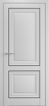 Дверное полотно глухое Vinyl Спарта-2 молдинг черный 700 Белый (витрина)