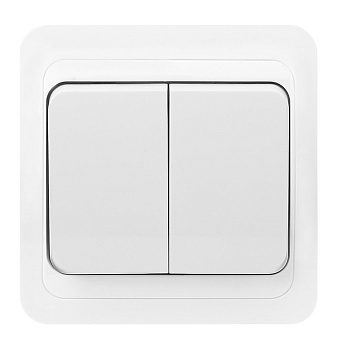 Выключатель 2-кл. СП Марс 10А белый Smartbuy SBE-02w-10-SW2-0